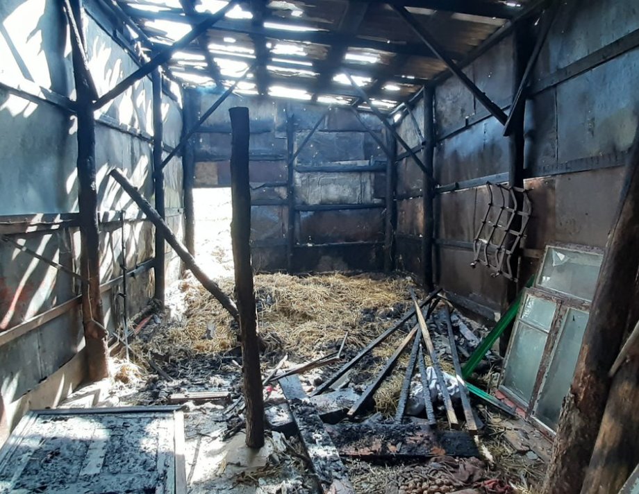 У Широкій Греблі на Вінниччині гасили господарчу будівлю 