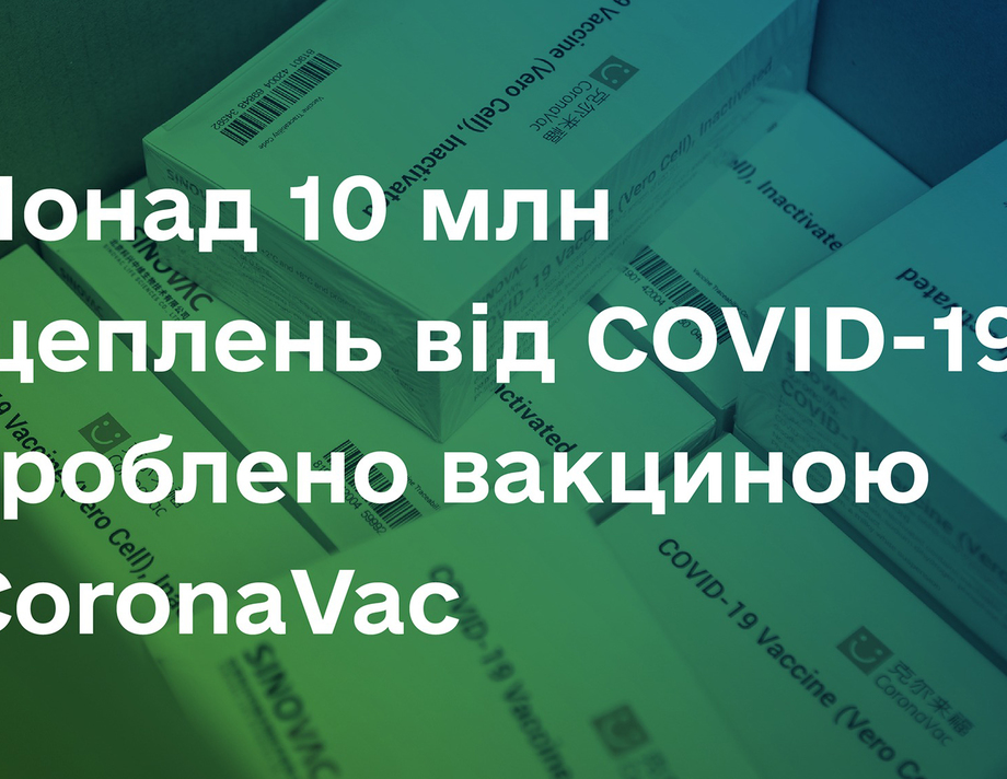Понад 10 мільйонів українців вакцинувалися CoronaVac