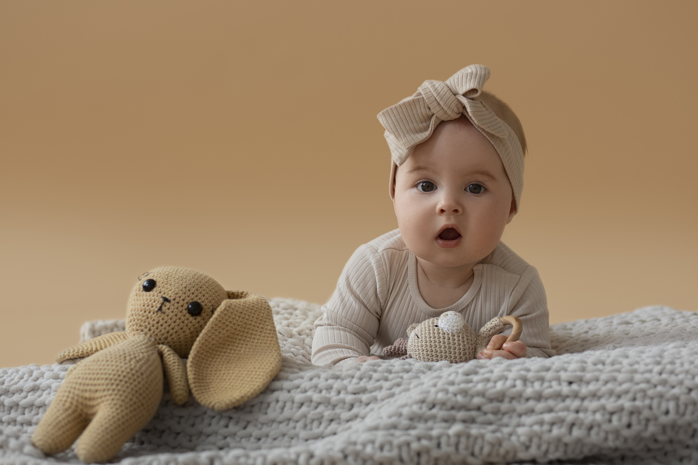 Cute baby with stuffed animal