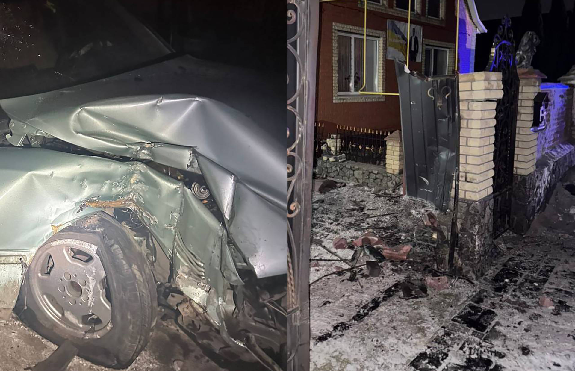 У  Хмільницькому районі водій Mercedes врізався в паркан