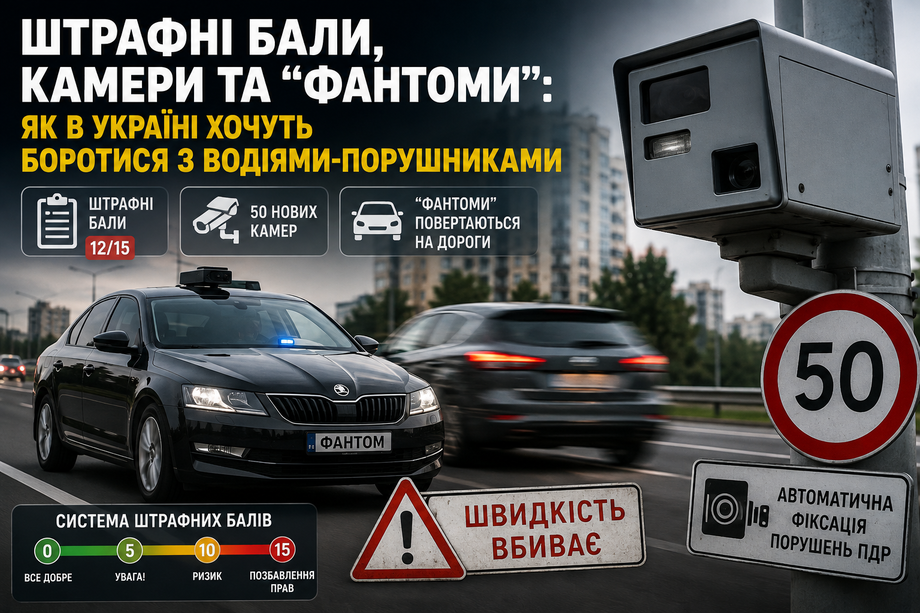 Штрафні бали, камери та “Фантоми”: як в Україні хочуть боротися з водіями-порушниками
